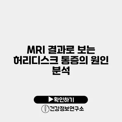 MRI 결과로 보는 허리디스크 통증의 원인 분석