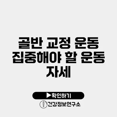 골반 교정 운동 집중해야 할 운동 자세