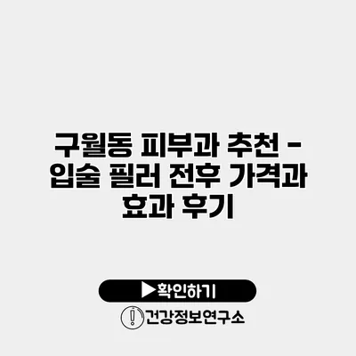 구월동 피부과 추천 - 입술 필러 전후 가격과 효과 후기