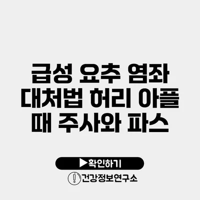 급성 요추 염좌 대처법 허리 아플 때 주사와 파스