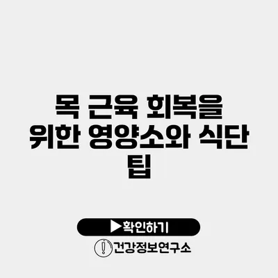 목 근육 회복을 위한 영양소와 식단 팁