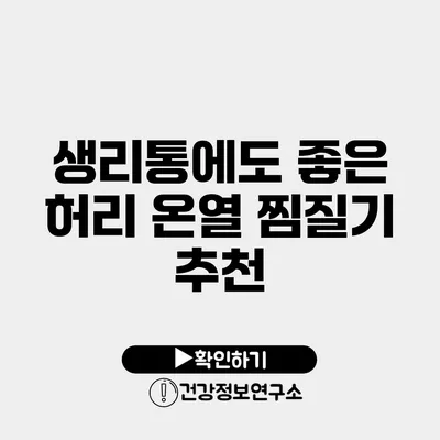 생리통에도 좋은 허리 온열 찜질기 추천