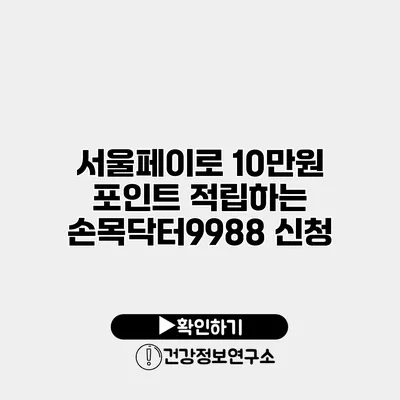 서울페이로 10만원 포인트 적립하는 손목닥터9988 신청