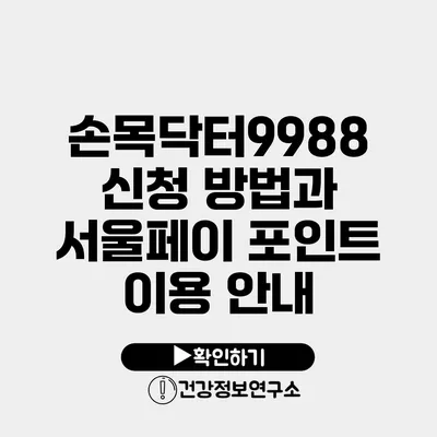 손목닥터9988 신청 방법과 서울페이 포인트 이용 안내