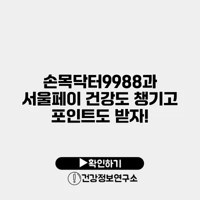 손목닥터9988과 서울페이 건강도 챙기고 포인트도 받자!