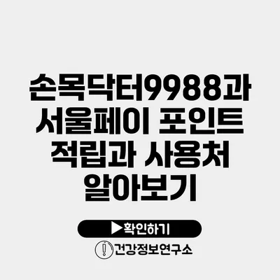 손목닥터9988과 서울페이 포인트 적립과 사용처 알아보기