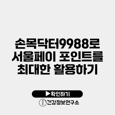 손목닥터9988로 서울페이 포인트를 최대한 활용하기