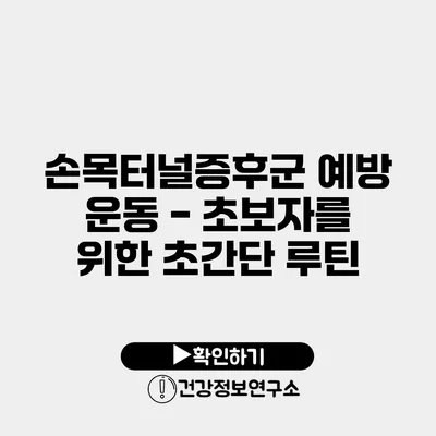 손목터널증후군 예방 운동 - 초보자를 위한 초간단 루틴