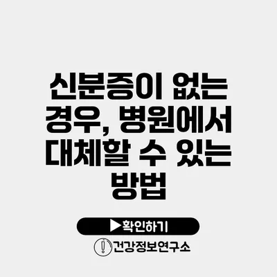 신분증이 없는 경우, 병원에서 대체할 수 있는 방법