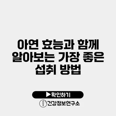 아연 효능과 함께 알아보는 가장 좋은 섭취 방법