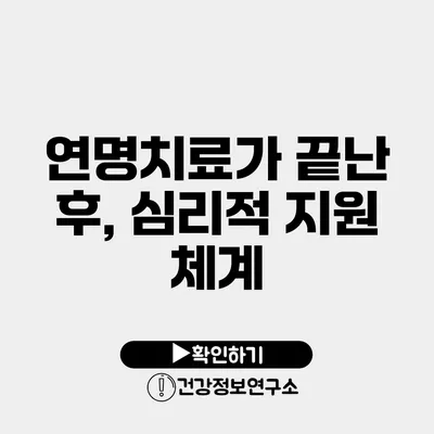 연명치료가 끝난 후, 심리적 지원 체계