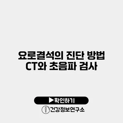 요로결석의 진단 방법 CT와 초음파 검사