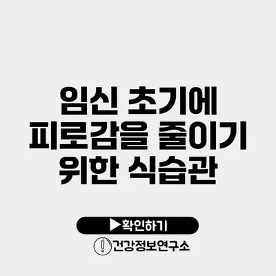 임신 초기에 피로감을 줄이기 위한 식습관