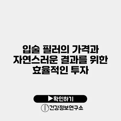 입술 필러의 가격과 자연스러운 결과를 위한 효율적인 투자