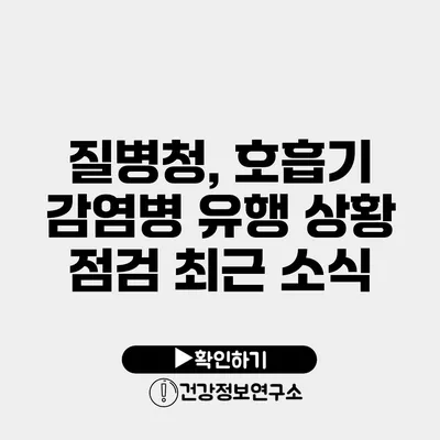 질병청, 호흡기 감염병 유행 상황 점검 최근 소식