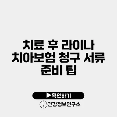 치료 후 라이나 치아보험 청구 서류 준비 팁