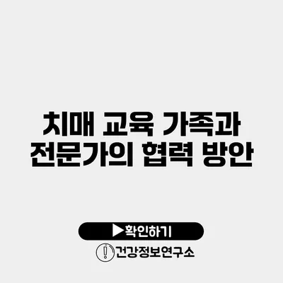 치매 교육 가족과 전문가의 협력 방안