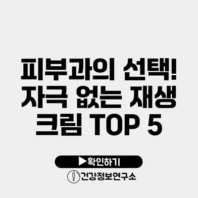 피부과의 선택! 자극 없는 재생 크림 TOP 5