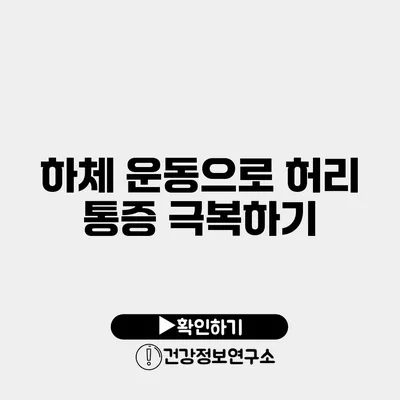 하체 운동으로 허리 통증 극복하기