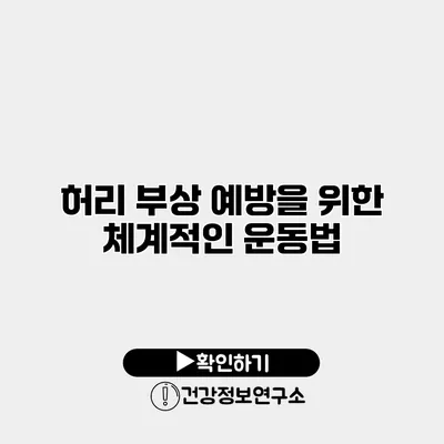 허리 부상 예방을 위한 체계적인 운동법