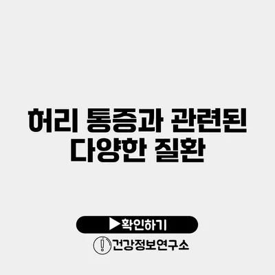 허리 통증과 관련된 다양한 질환