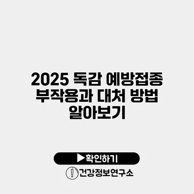 2025 독감 예방접종 부작용과 대처 방법 알아보기
