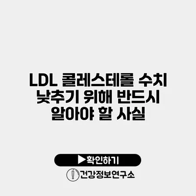 LDL 콜레스테롤 수치 낮추기 위해 반드시 알아야 할 사실