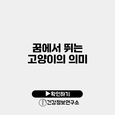 꿈에서 뛰는 고양이의 의미