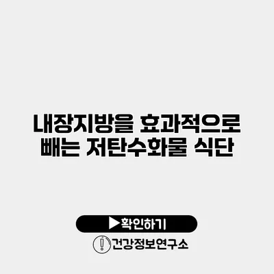 내장지방을 효과적으로 빼는 저탄수화물 식단