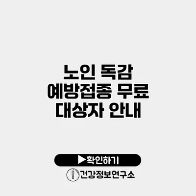 노인 독감 예방접종 무료 대상자 안내