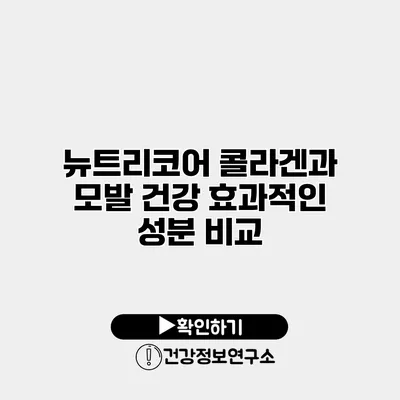 뉴트리코어 콜라겐과 모발 건강 효과적인 성분 비교