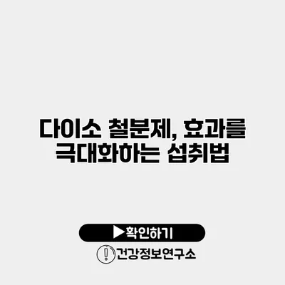 다이소 철분제, 효과를 극대화하는 섭취법