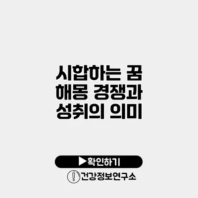 시합하는 꿈 해몽 경쟁과 성취의 의미