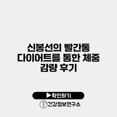 신봉선의 빨간통 다이어트를 통한 체중 감량 후기