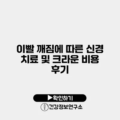 이빨 깨짐에 따른 신경 치료 및 크라운 비용 후기