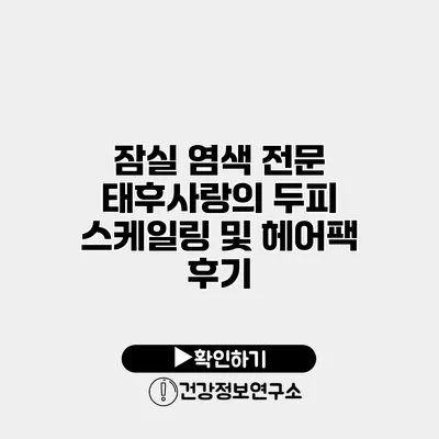 잠실 염색 전문 태후사랑의 두피 스케일링 및 헤어팩 후기
