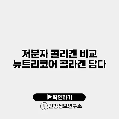 저분자 콜라겐 비교 뉴트리코어 콜라겐 담다