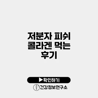 저분자 피쉬 콜라겐 먹는 후기