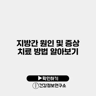 지방간 원인 및 증상 치료 방법 알아보기