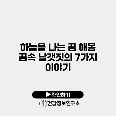 하늘을 나는 꿈 해몽 꿈속 날갯짓의 7가지 이야기