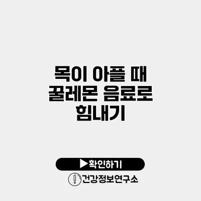 목이 아플 때 꿀레몬 음료로 힘내기