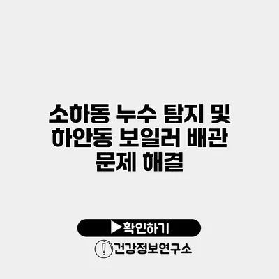 소하동 누수 탐지 및 하안동 보일러 배관 문제 해결