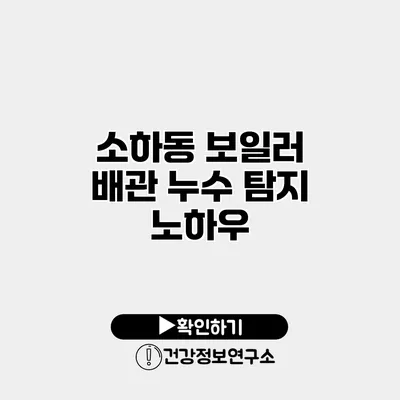 소하동 보일러 배관 누수 탐지 노하우