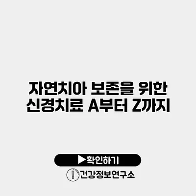 자연치아 보존을 위한 신경치료 A부터 Z까지